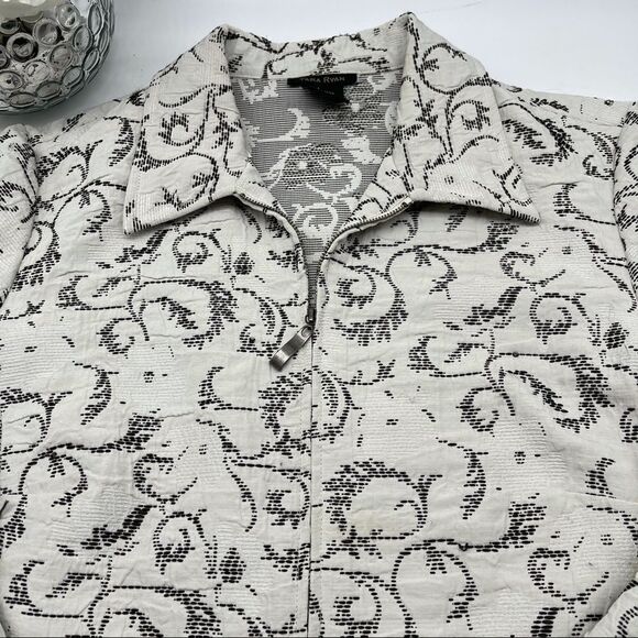 Tara Ryan Textured Light Zip Up Jacket LARGE - Picture 6 of 10